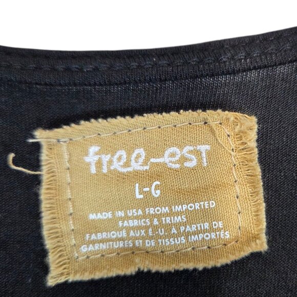 Free People Free-est Royale One Piece Jumpsuit Black Cowl Neck Wide Leg Boho L - Picture 7 of 9